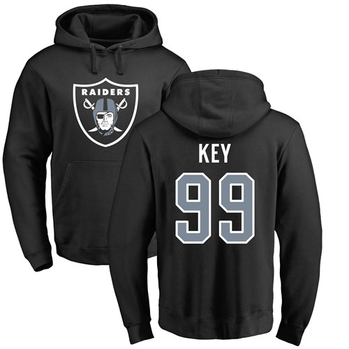 Men Oakland Raiders Black Arden Key Name and Number Logo NFL Football #99 Pullover Hoodie Sweatshirts